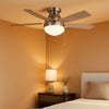 Anslee Brushed Nickel Flush Mount Ceiling Fan