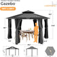 13x15 Ft Gray Hardtop Aluminum Gazebo OutdoorPatio