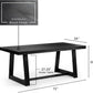 72 Inch Farmhouse Dining Table Solid Wood Black Wirebrush