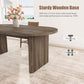 Oval Dining Table 70 Inch Double Pedestal Brown Finish
