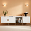 White TV Console With Entertainment Storage 80 Inch