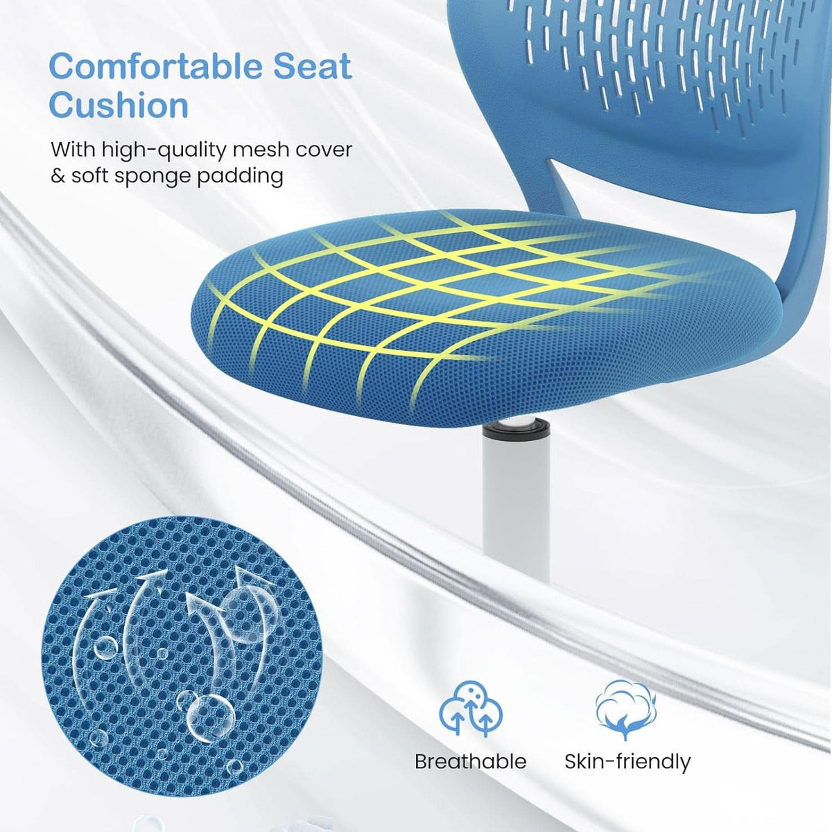 Height Adjustable Kids Desk Chair With Lumbar Support