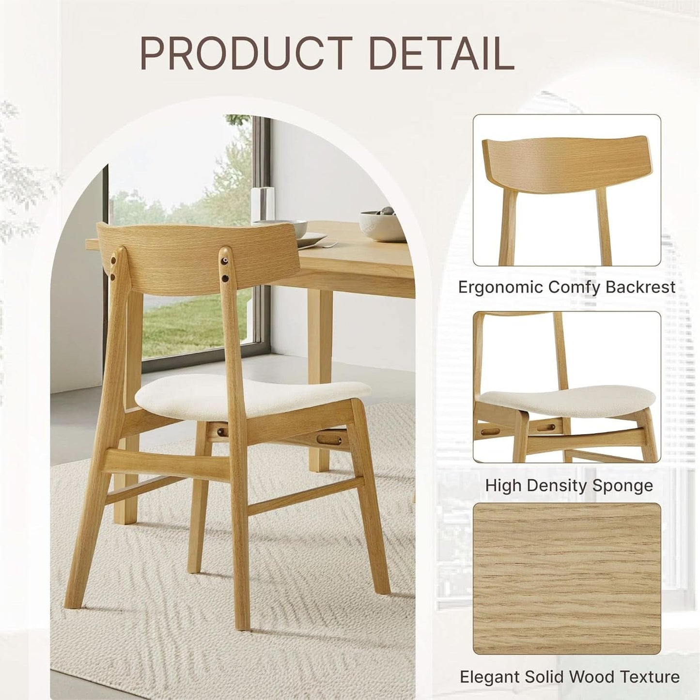 Cream Upholstered Dining Chairs Four Pack Collection