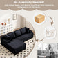 Black Modular Cloud Sofa Sectional Including Chaise