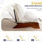 Beige Upholstered Living Room Chair Adjustable Backrest
