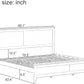 Natural King Platform Bed Including Headboard Support