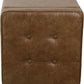 Small Distressed Brown Faux Leather Storage Ottoman