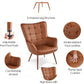 Leather Accent Chair Camel With Metal Legs Living Room