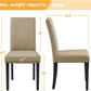 Khaki Upholstered Parson Dining Chair Set 4 Wood Legs