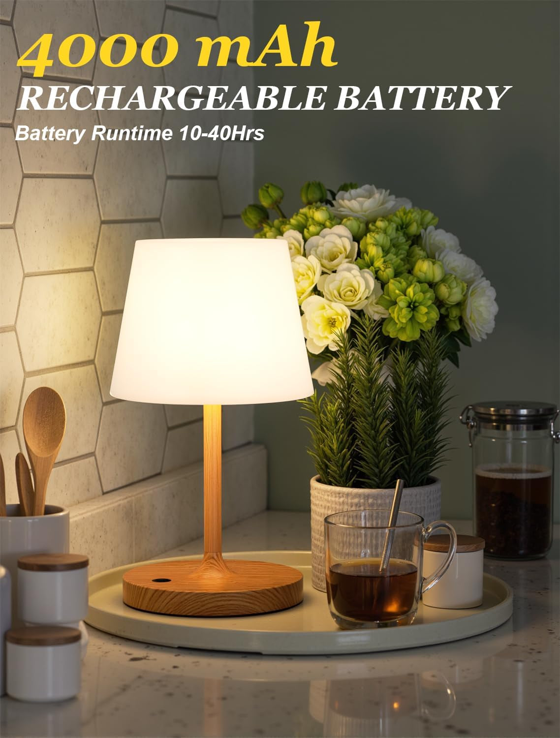 Cordless Rechargeable Outdoor Shower Lamp IP54 Waterproof