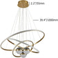Gold Triple Light LED Ceiling Chandeliers Dimmable