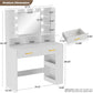 White Vanity Dressing Table With Illuminated Mirror