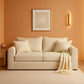Corduroy Convertible Sofa Bed Three In One BeigeTone Sleeper