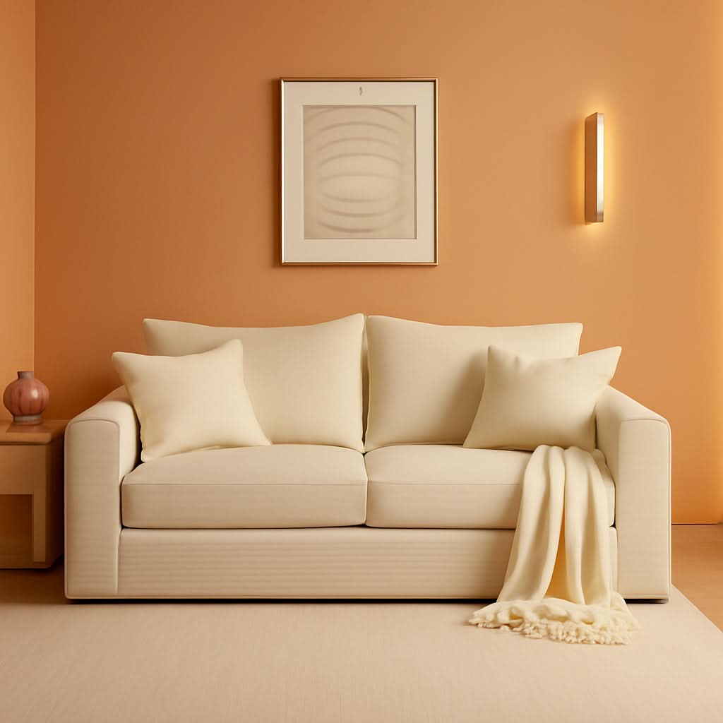 Corduroy Convertible Sofa Bed Three In One BeigeTone Sleeper