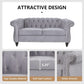 3 Piece Velvet Living Room Set Sectional Chesterfield Sofa Upholstered Loveseat And Chair