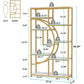 Industrial 5 Tier Etagere Bookcase Gold Frame Shelves