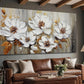 Premium Canvas Textured Floral Wall Art 58x29 Inches