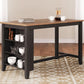 Counter Height Dining Table With 3 Shelves Trestle Base