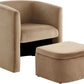 Luxurious Velvet Accent Chair With Storage Ottoman
