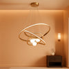 Gold Triple Light LED Ceiling Chandeliers Dimmable