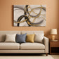 Slate Gray Metallic Abstract Canvas Wall Art 24x48 Inches