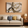 Slate Gray Metallic Abstract Canvas Wall Art 24x48 Inches