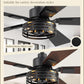 42 Inch Rustic Black Farmhouse Ceiling Fans Remote Control