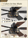 42 Inch Rustic Black Farmhouse Ceiling Fans Remote Control