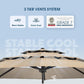 Nine Foot 3Tier Patio Umbrella Beige Fade Weatherproof