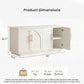59-Inch Arched Buffet Cabinet Beige Finish With Adjustable Shelves