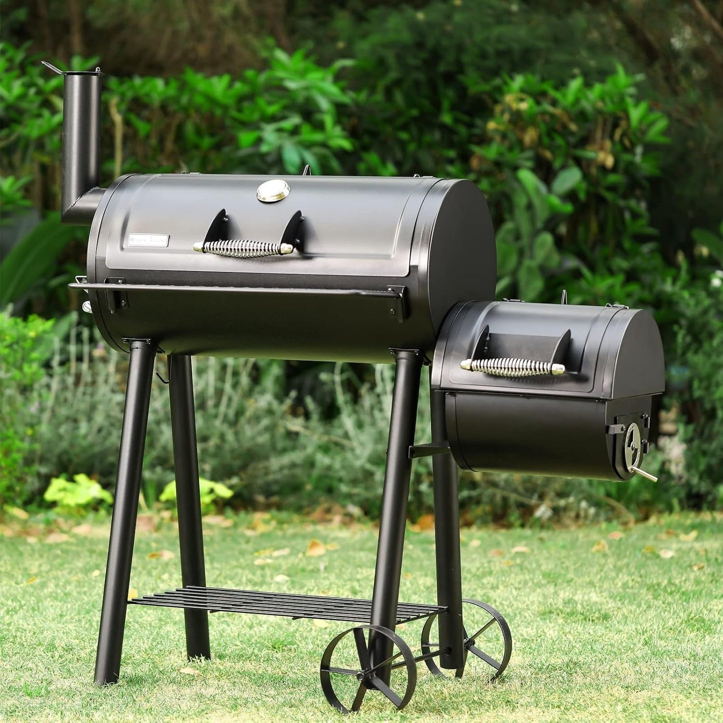 Charcoal Grill With Offset Smoker 512 SquareInch Black