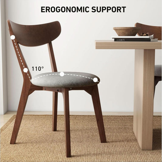 Curved Back Upholstered Contemporary Dining Chairs Four