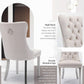 Velvet Dining Chairs Set Of 2 Beige Tufted Upholstered