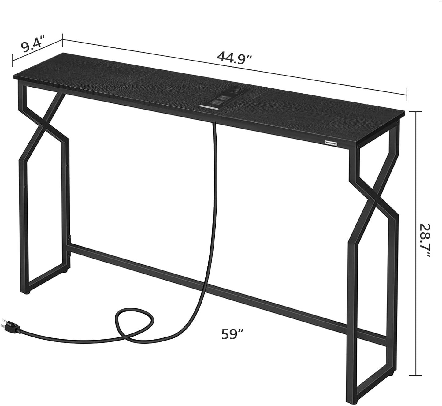 Black 44.9 Inch Ultradurable IndustrialGrade Console Table