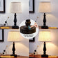 Bedside Table Lamps Set Of 2 With USB Ports And Dimmable