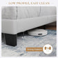 Full Platform Bed Frame Velvet Upholstered Headboard