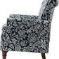 Elegant Floral Wingback Chair With Removable Cushion