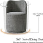 Gray Boucle Swivel Dining Chair ThreeSixty Rotation