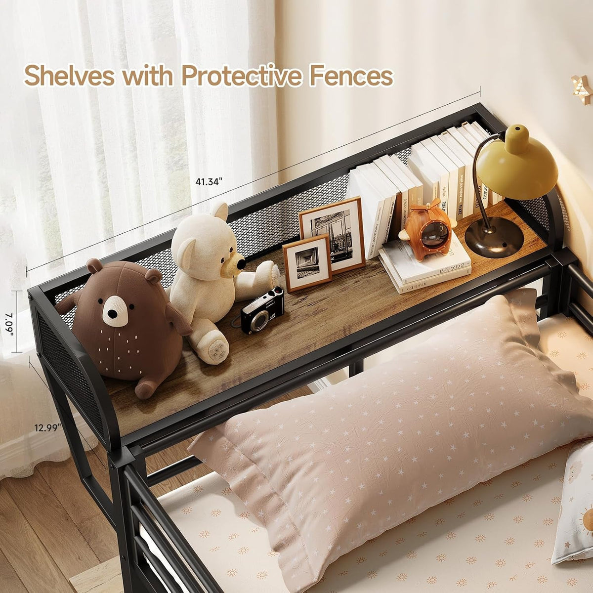 Black TwinOverTwin HeavyDuty Bunk Bed WithIntegratedDesk
