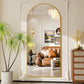 71x30Inch Arched Floor standing Mirror Goldtone Finish