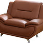 Orange Leather Sofa For Living Room With Minimalist Design