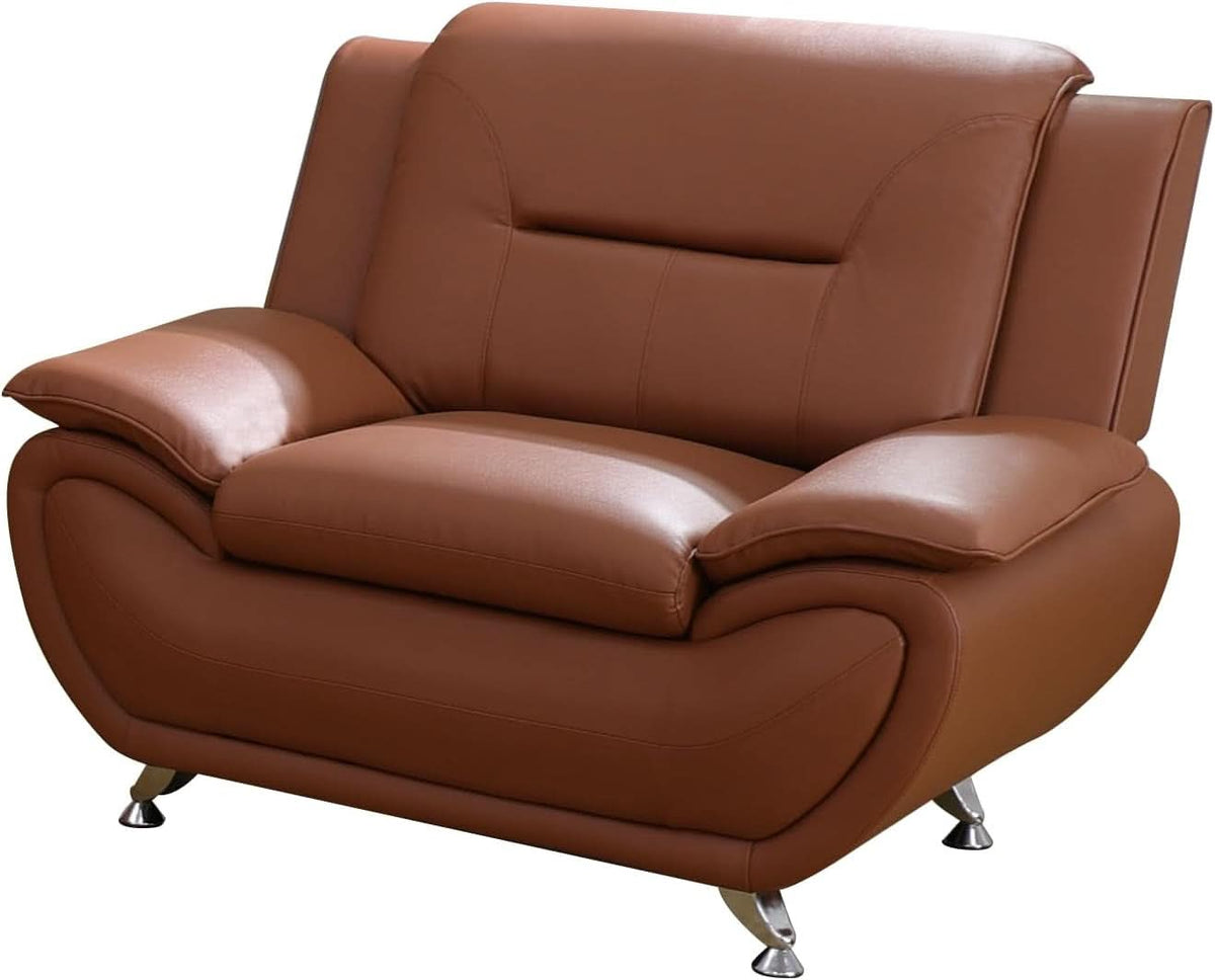Orange Leather Sofa For Living Room With Minimalist Design