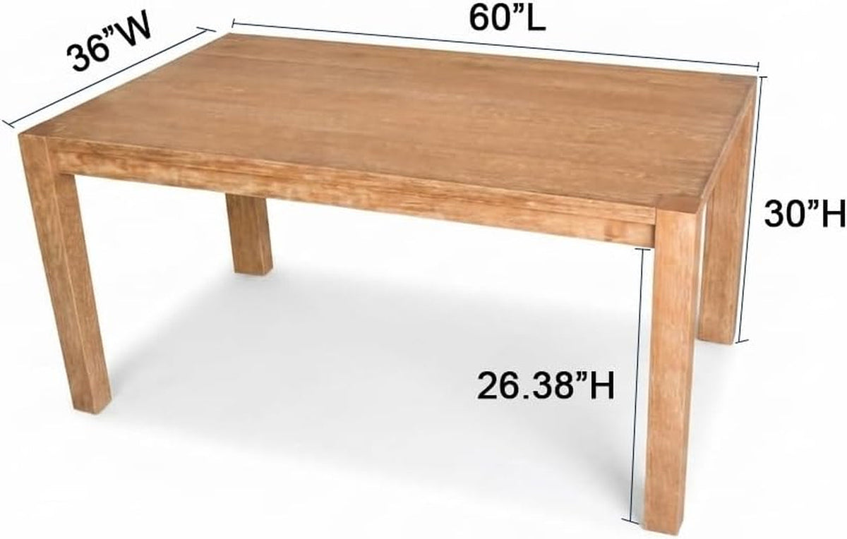 Antique Natural Oak Transitional Rectangular Dining Table