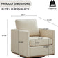 Beige Upholstered Swivel Armchair 360 Degree Chair