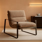 Khaki Chenille Accent Chair With Armrest Upholstered