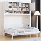 Queen Murphy Bed With Bright White Storage Cabinets