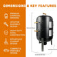 Vertical Charcoal Smoker Grill 20.5 Inches Outdoor