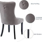 Grey Velvet Tufted Dining Chairs 4 Pack With Nailhead Trim