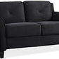 2 Piece Living Room Sofa And Loveseat Set In Black Microfiber Upholstery With 67.3 Inch Total Seat Width-4