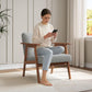 Gray Upholstered Contemporary Accent Chair With Walnut